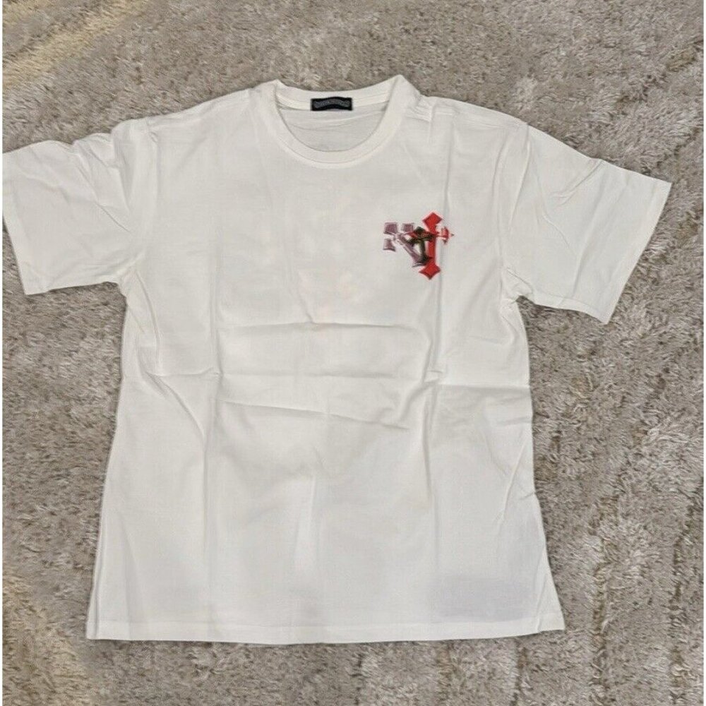 Chrome Hearts Multi-Color Crosses Horseshoe Logo White T-Shirt  Men Size Large